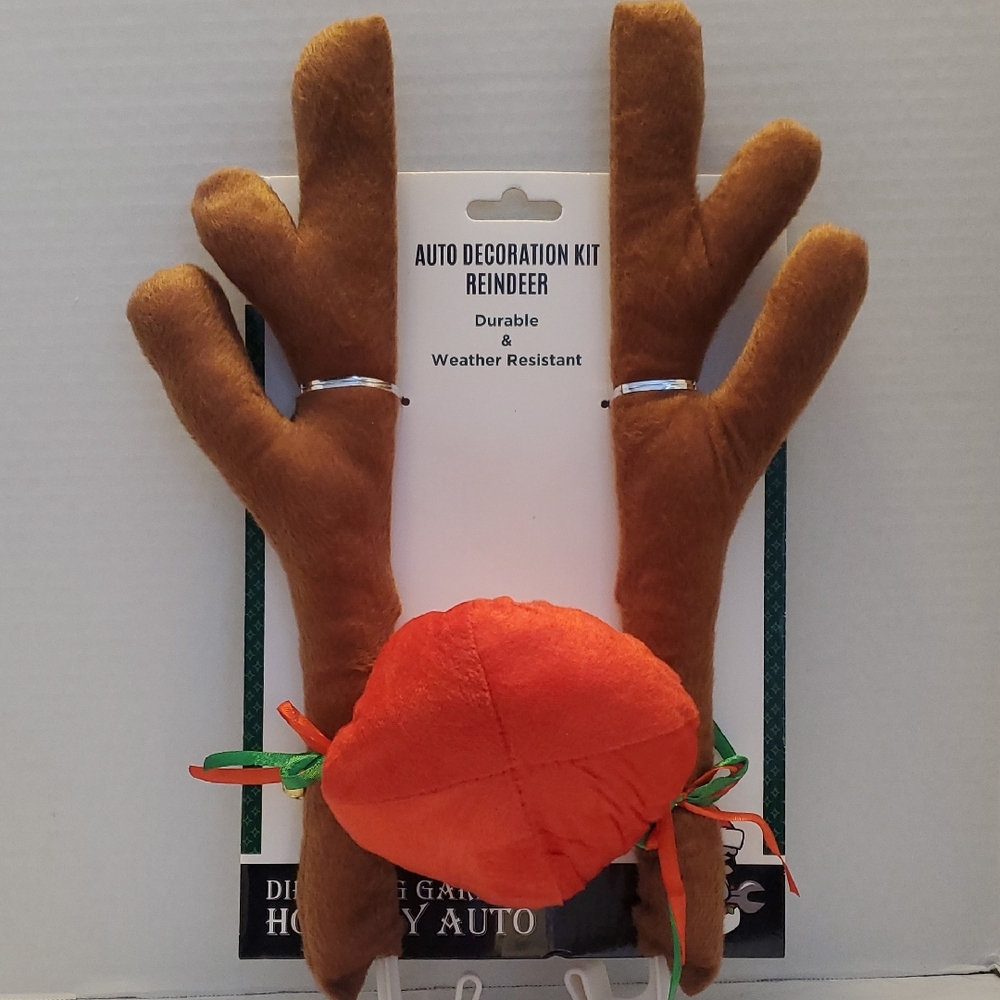 🎁Reindeer Auto Decoration Kit - Brown and Red